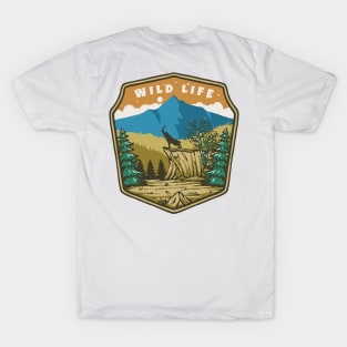 Wild Life Badges Illustration T-Shirt